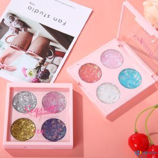 [Hàng mới về] Bảng phấn mắt 4 màu sequin hình ngôi sao/trái tim lấp lánh tạo lớp trang điểm mắt ấn tượng