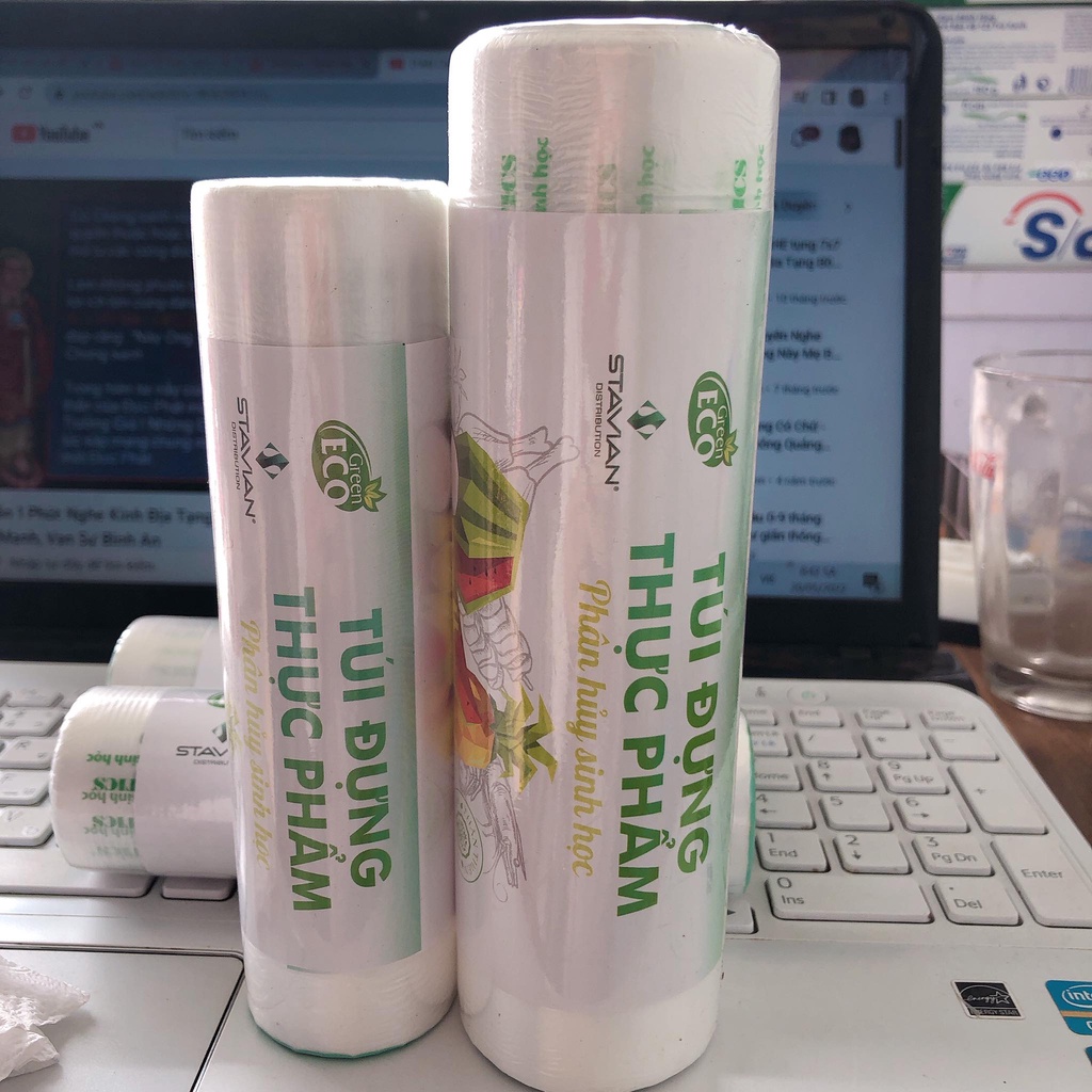 Túi đựng thực phẩm phân hủy sinh học GREEN ECO 15x25 cuộn 100c, 17x28 cuộn 200c, 20x30 cuộn 200c