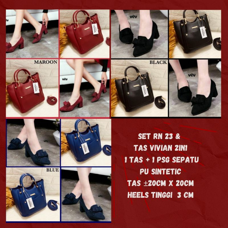 Túi đựng 23 túi xách VIVIAN 2 trong 1 SEPAKET Contents 2 (•TAS +•)