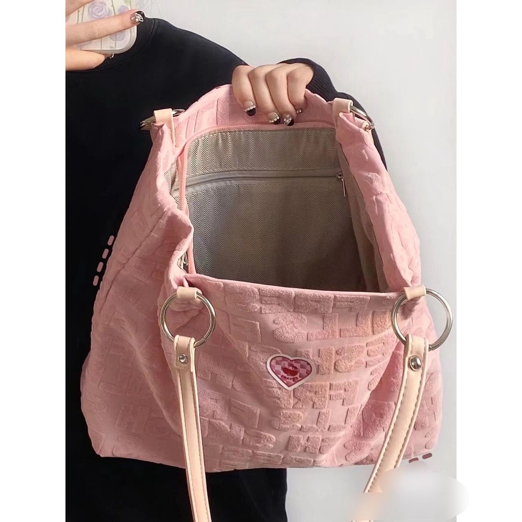 Túi Xách tote Sức Chứa Lớn Màu Hồng Nữ Tính