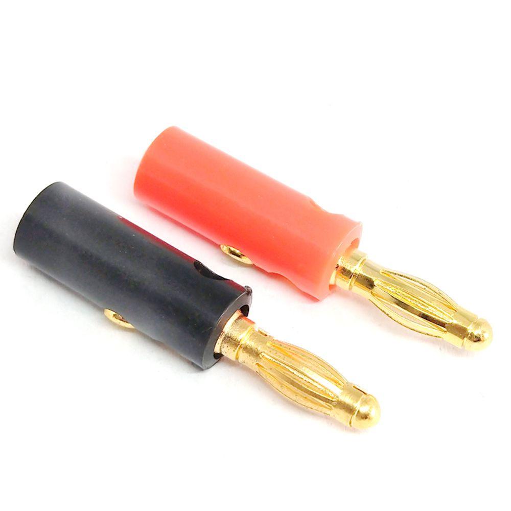 CLEOES Đầu Kết Nối Loa Âm Thanh 4mm Màu Đỏ Đen