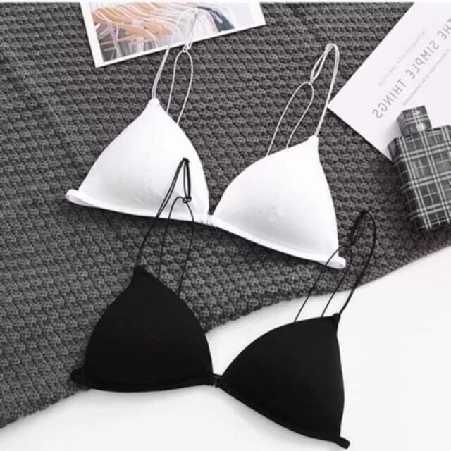 Áo Bra Dây Mảnh Cài Trước Không Gọng Chất Cotton/ Bralette Hở Lưng