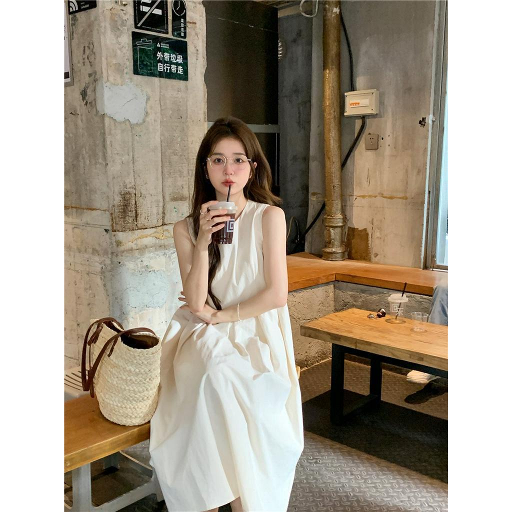 Đầm Tank Top Không Tay Màu Trắng 63308