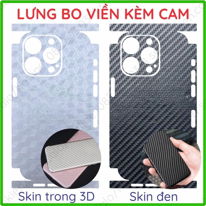 Miếng dán mặt lưng kèm cam skin carbon iPhone 14 pro max (14 promax)/ 14 pro