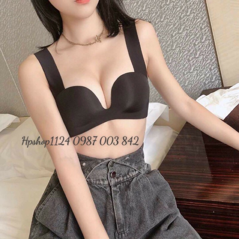 Áo ngực su không gọng bản to không viền may chống hằn Q604