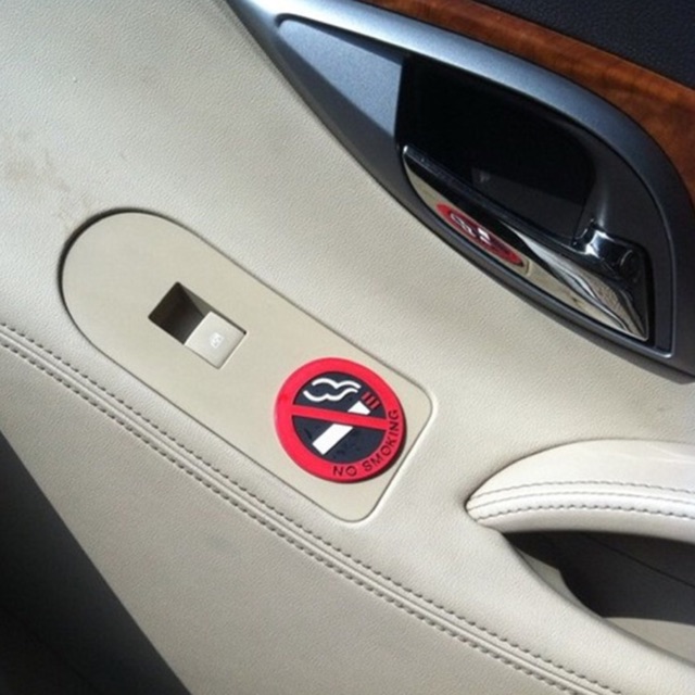 Tem dán No Smoking trong xe ô tô - bộ 5 cái