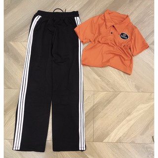 🍬Set Quần Suông 3 Sọc + Crop Petter thêu logo