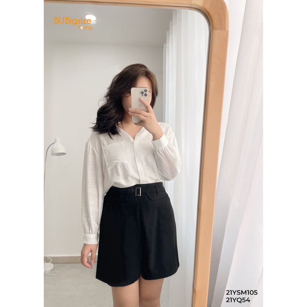 Quần sooc đai trang trí BIGSIZE 55kg đến 95kg - 21YQ54 - [BU Bigsize Young]