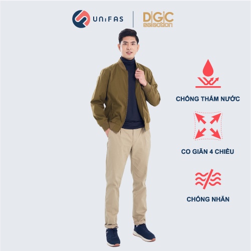 Áo khoác gió bomber nam 2 lớp cao cấp chống thấm nước, chống bám bụi DGCs - WAJKBA01M