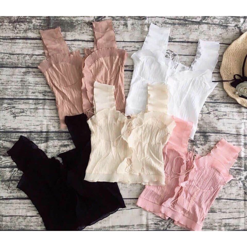 Áo 2 dây bèo dây rút hàng QC