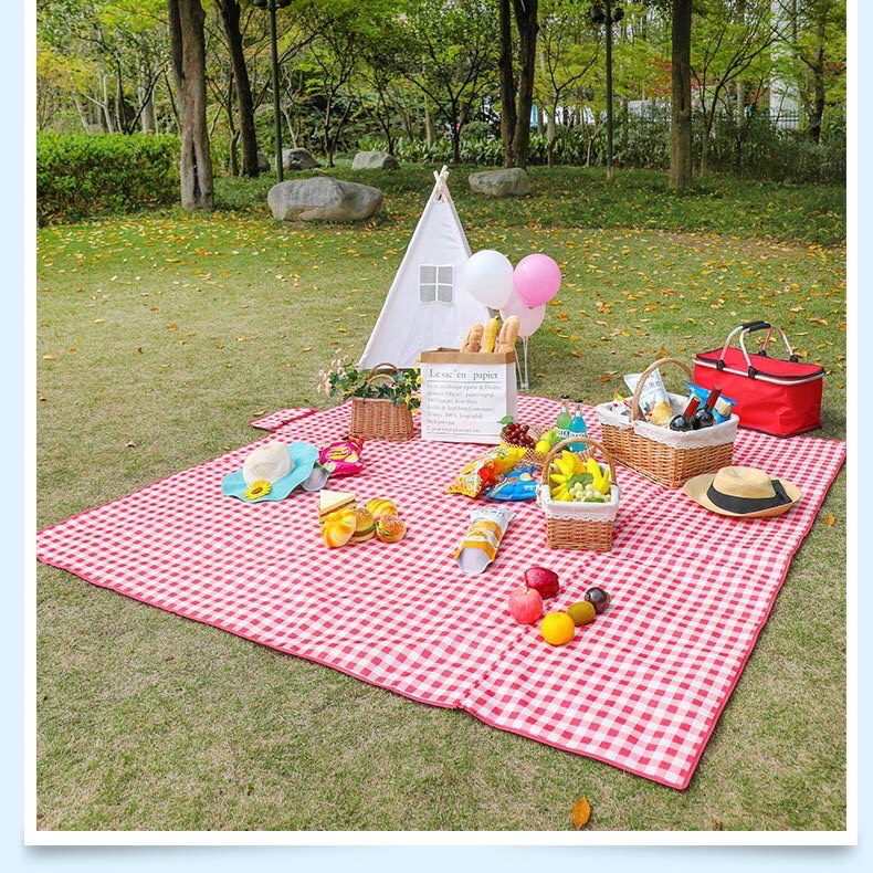 Thảm picnic dã ngoại ZIYOUHIKE chống thấm nước khăn chải bàn Họa tiết caro, du lịch