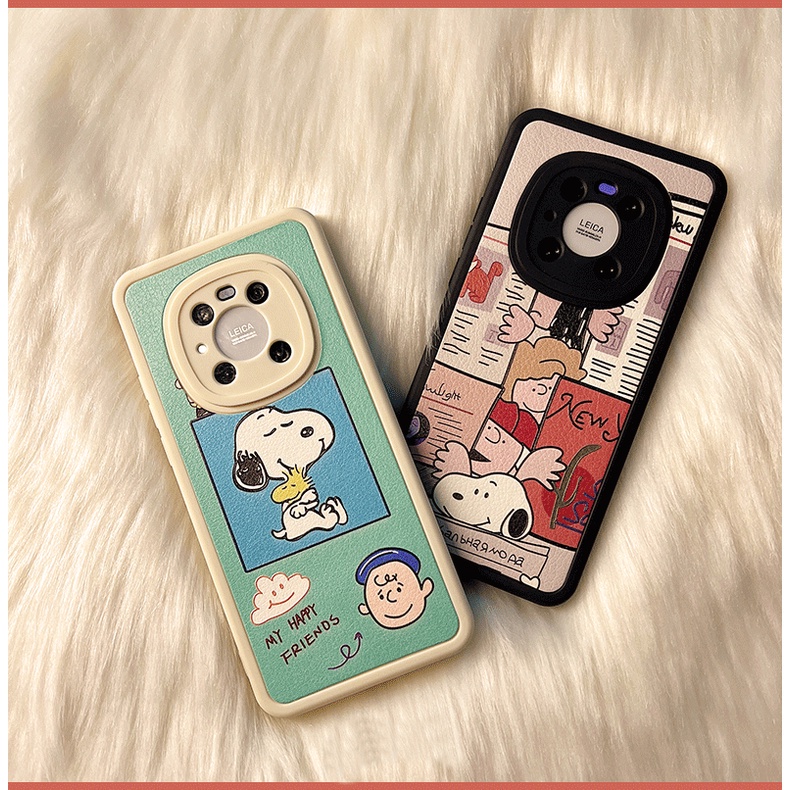 Redmi 9A 10A note 10 5G 9S 9 9Pro 7 xiaomi Mi 11 Lite 10 9 8 POCO M3 M4 Pro 5G F3 Cute Cartoon Snoopy ins Lambskin Airbag Fine Hole Shockproof Lens Protection High Quality Soft Phone Case KQ 17