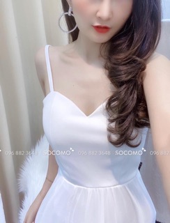 Maxi 2 dây xẻ tà đùi một bên