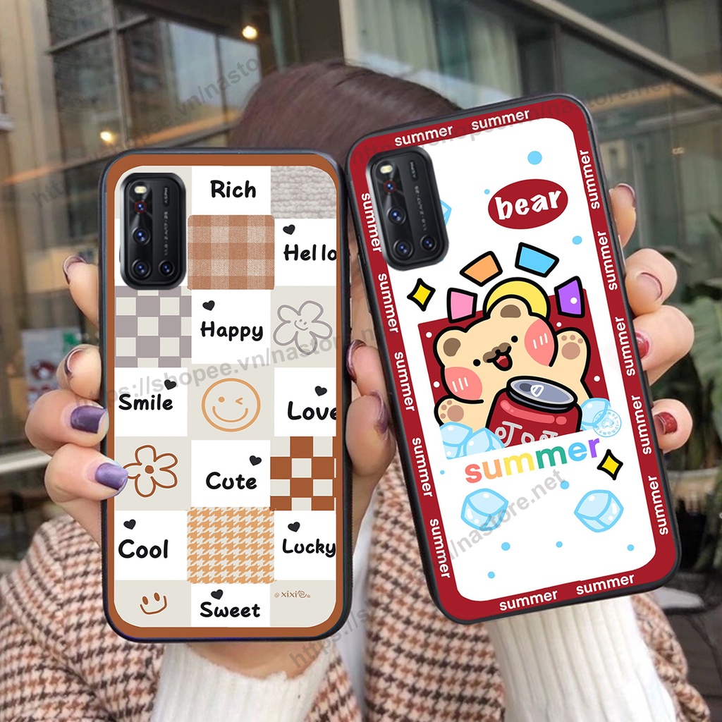 Ốp lưng Vivo V17 Pro / V19 trái tim hình gấu cute cá tính, giá rẻ, cực bền