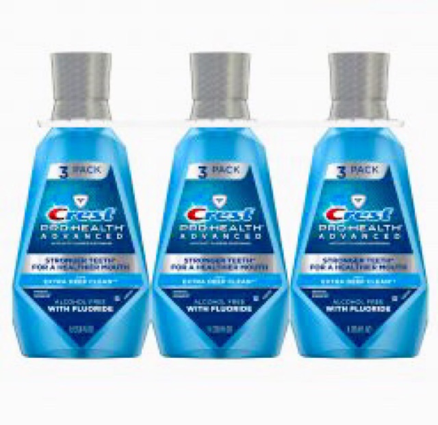 Nước súc miệng của Mỹ CREST Pro-Health Advanced AntiCavity Flouride Mouthwash With Extra Deep Clean 1L
