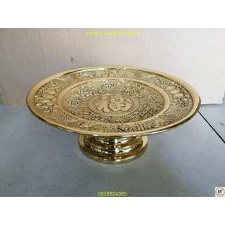 Dĩa ngũ quả cao cấp bằng đồng 20cm nặng 900gr