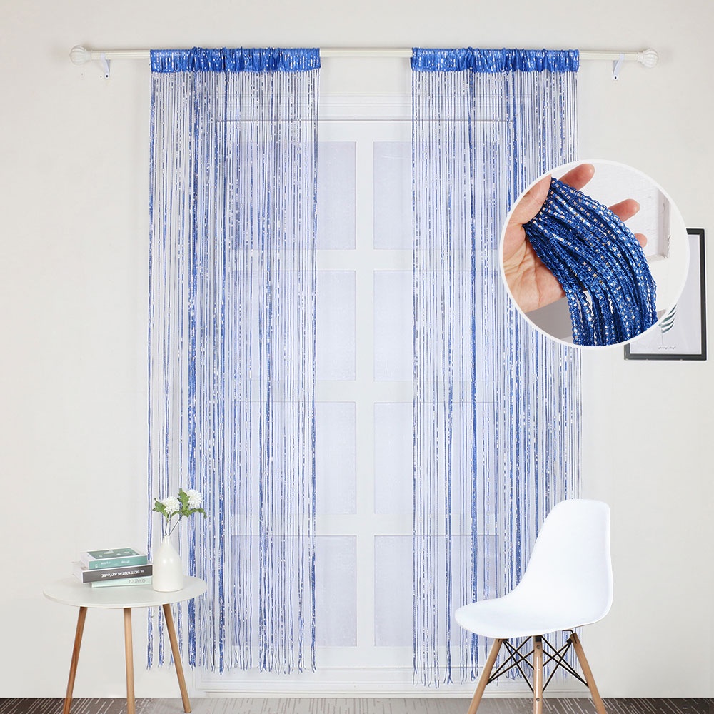 Rèm Cửa Dây Tua Rua Màu Cầu Vồng / Đen / Sâm Panh Trang Trí Cửa Sổ