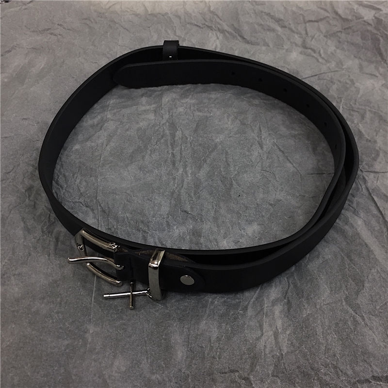 Thắt lưng da màu đen phong cách hip-hop thời trang cặp đôi cho nam