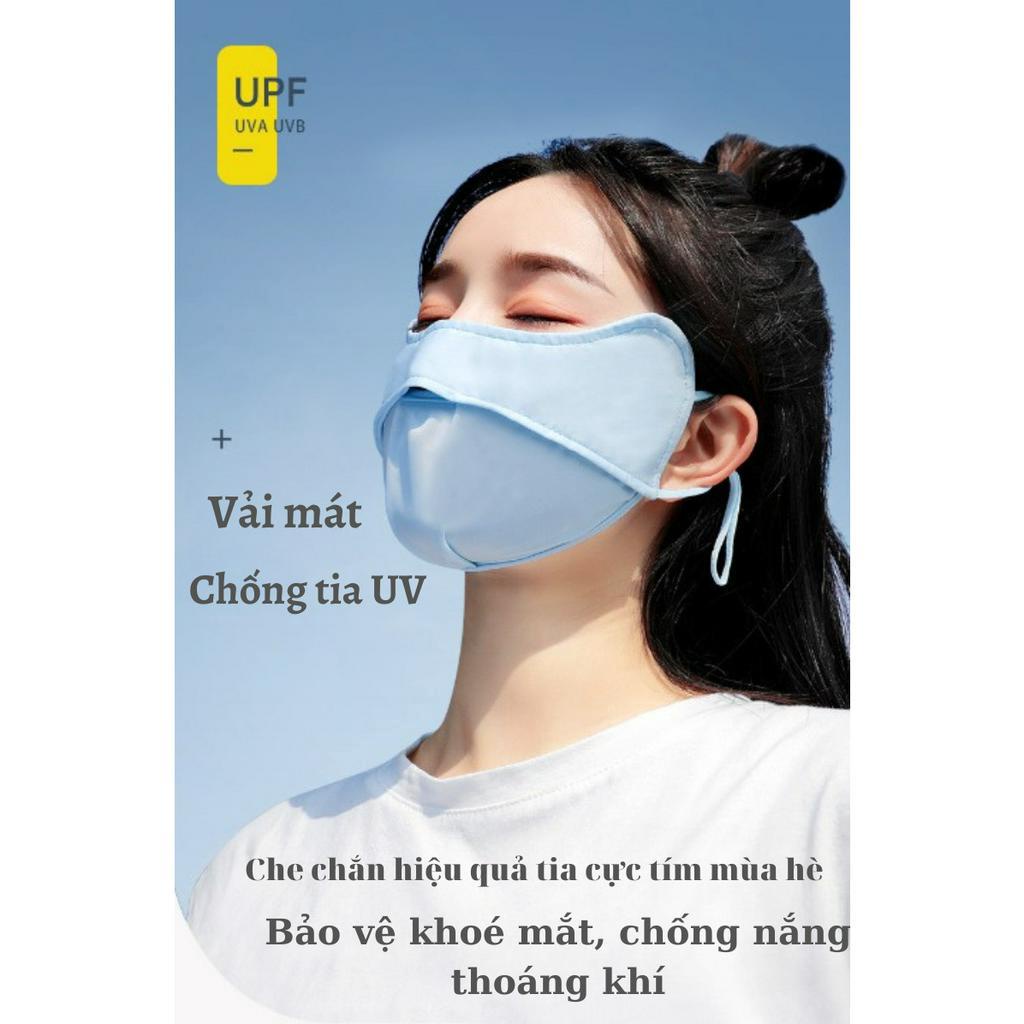 Khẩu trang chống nắng chống tia UV chất lụa băng mềm mịn mát thông thoáng GEPO