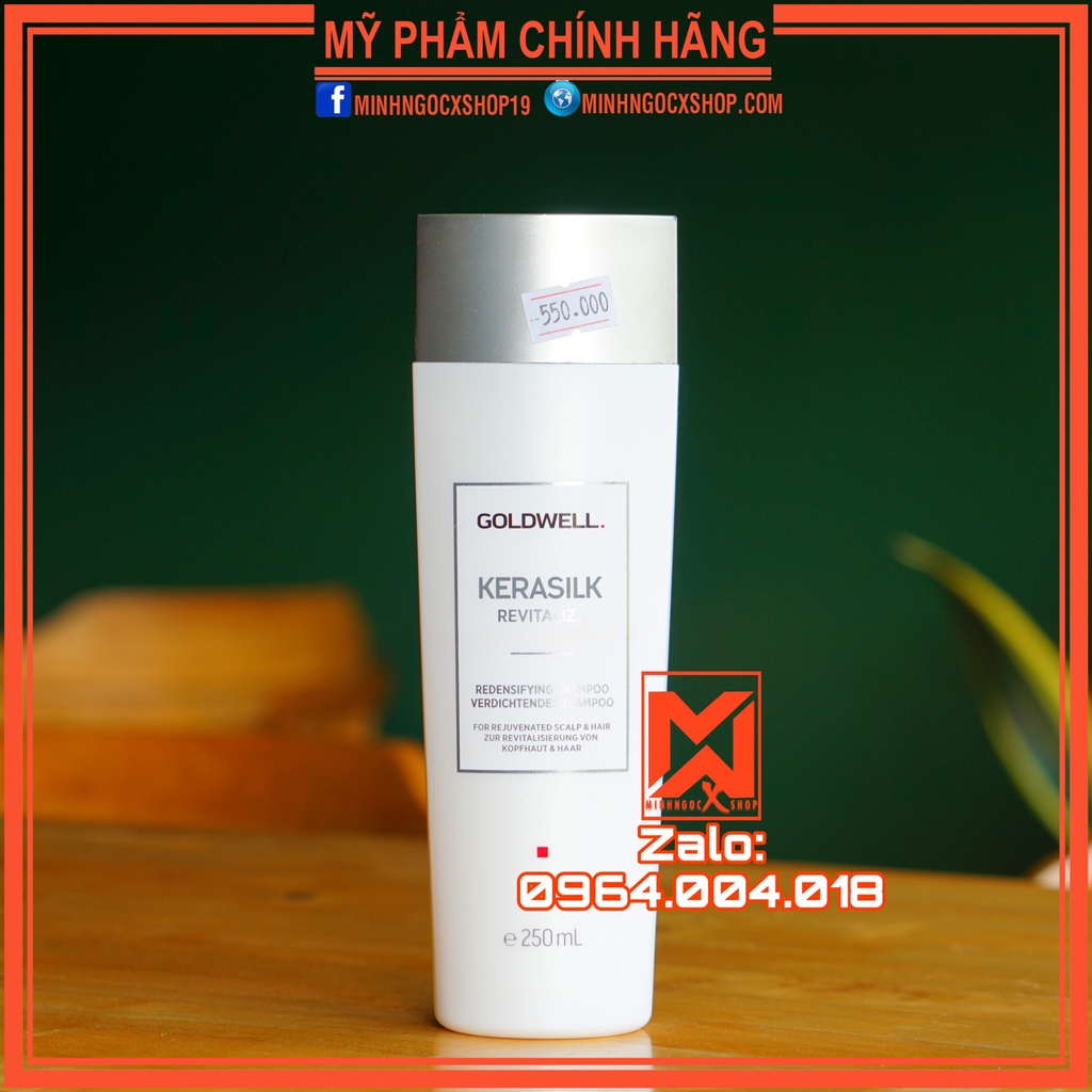 Dầu gội kích mọc tóc GOLDWELL KERASILK REVITALIZE REDENSIFYING 250ml chính hãng