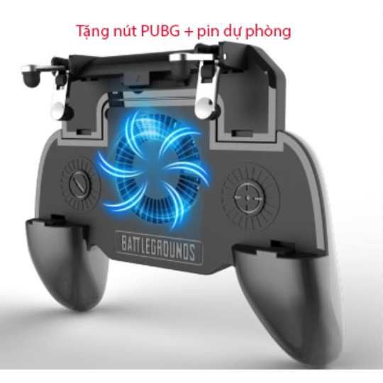 Tay cầm chơi game tản nhiệt - nút PUBG + PIn dự phòng - PUBG, ROS, FF siêu hot 2019