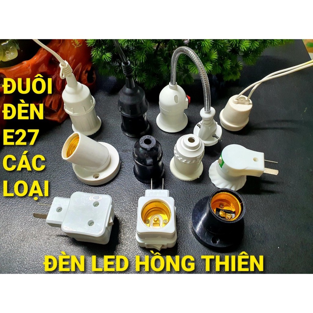 Đuôi đèn xoáy treo lò xo kín nước đuôi E27