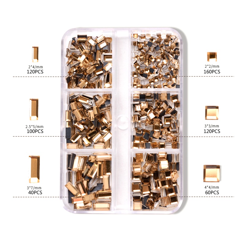 Đá Pha Lê Trang Trí Móng Tay Sau Lưng Nhiều Kích Cỡ Diy