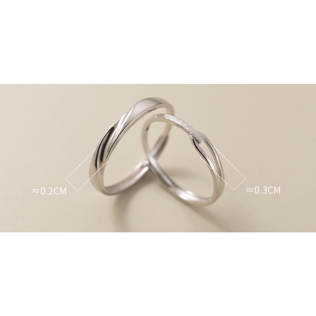 Nhẫn cặp| Nhẫn đôi tình yêu 100% bạc S925-Blackmeo