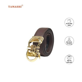 Thắt lưng nam da bò khóa trượt màu nâu TL07