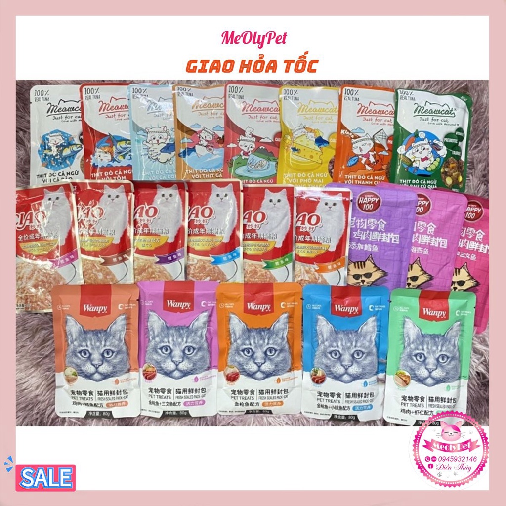 [Đủ 22 vị] Combo 22 gói pate dành cho mèo siêu tiết kiệm