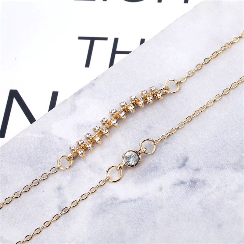 Set 4 Vòng Tay Mạ Vàng Thiết Kế Đơn Giản Phong Cách Boho Thời Trang Cho Nữ