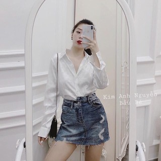 ÁO SƠ MI LỤA IN CHỮ CHÌM