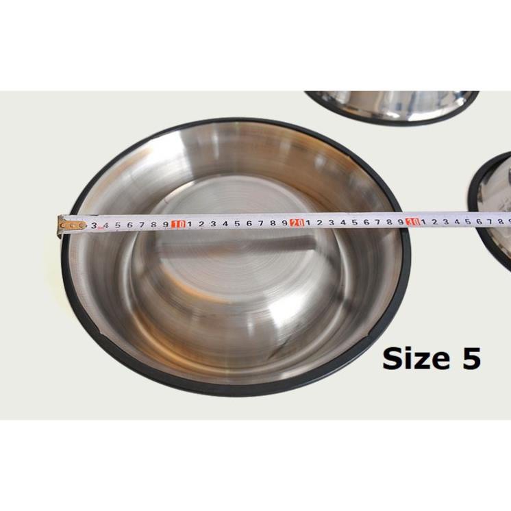 STHA- Bát ăn chó mèo bằng inox Không màu (bảo hành 12 tháng gỉ sét hoàn tiền 100%) có đế cao su