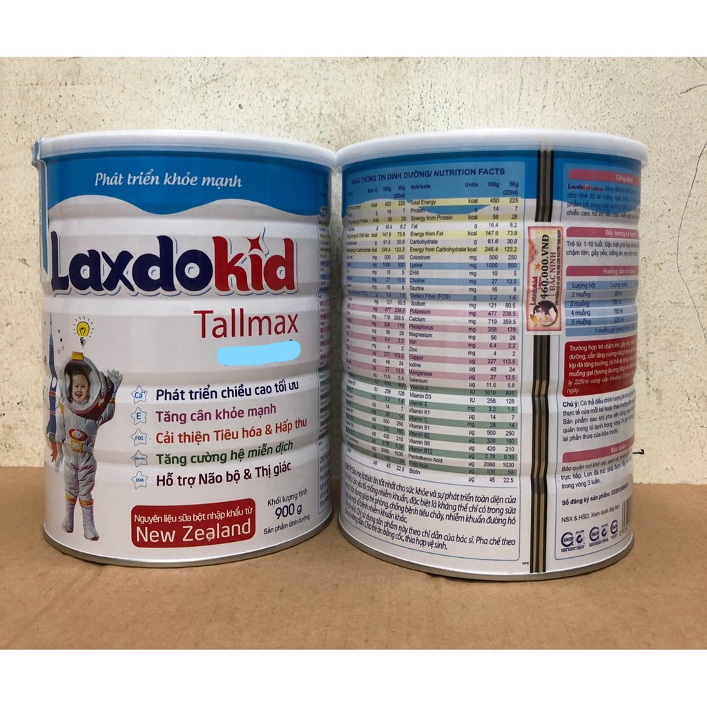 Sữa Laxdokid Tallmax 900g - Giúp bé phát triển chiều cao