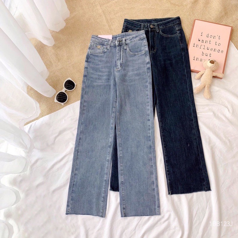 Quần jeans ôm dáng đứng fanegu - kèm ảnh thật chụp tại shop