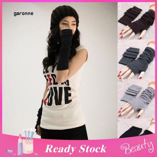 Găng tay len dài hở ngón thời trang nữ tính