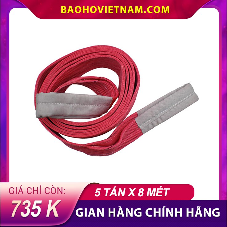 [SALE SỐC] Dây cáp vải cẩu hàng loại 5 tấn dài 8 mét nhập khẩu chính hãng chuyển dùng trong công nghiệp, xây dựng,...