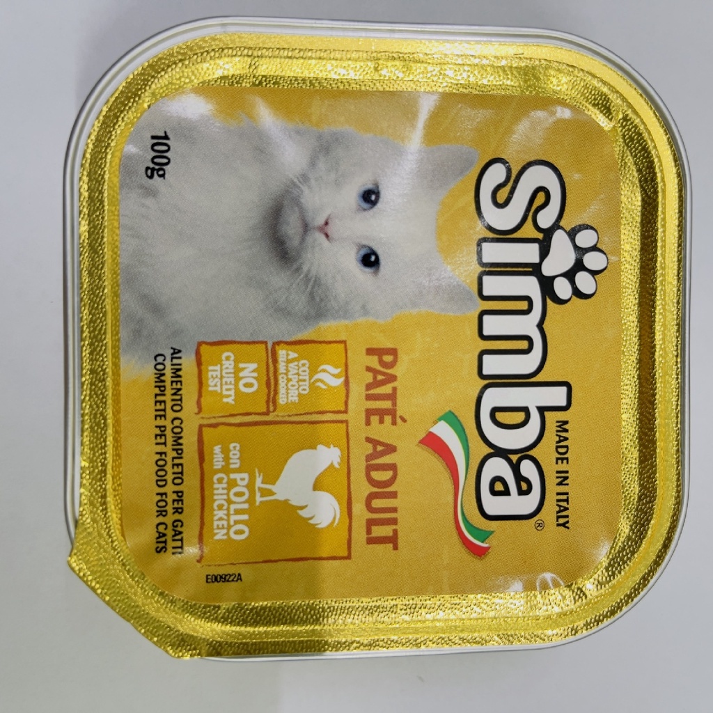 100g - Pate SIMBA dành cho mèo [FREESHIP] vị Cá ngừ và gà - thơm ngon nhập khẩu từ Ý - Simba Monge - đủ dinh dưỡng