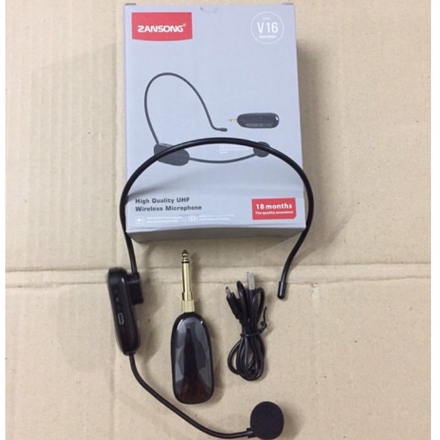 Micro Trợ Giảng Không Dây UHF Zansong V16.Micro Bluetooth Không Dây Giáo Viên.