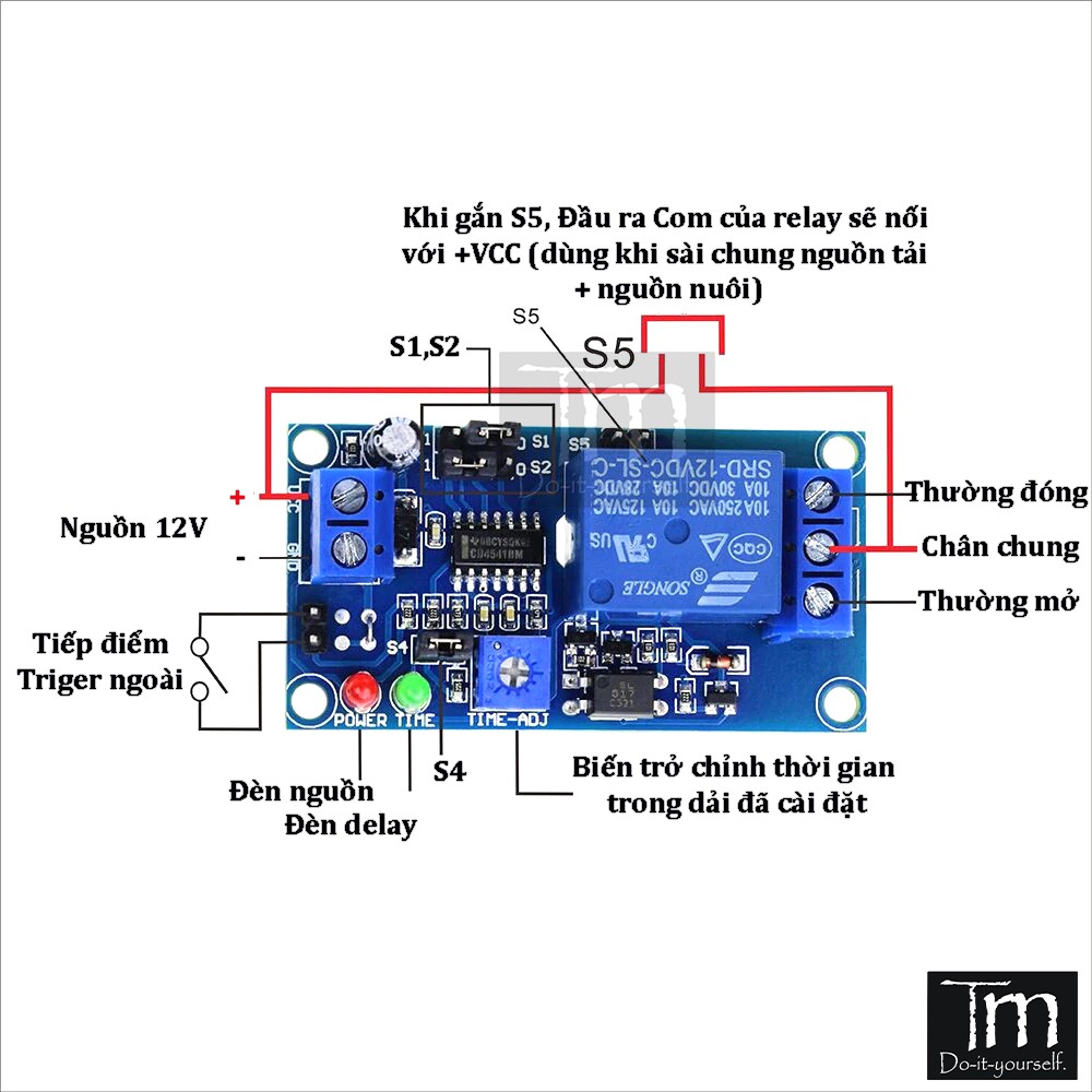 Mạch Tạo Trễ Có Hẹn Giờ Dải Rộng 0.1s - 1h