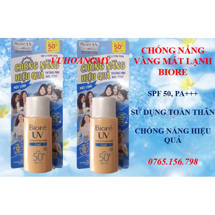 Sữa Chống Nắng Bioré Bảo Vệ Hoàn Hảo - Mát Lạnh 25ml UV Perfect Protect Milk COOL SPF50/PA+++