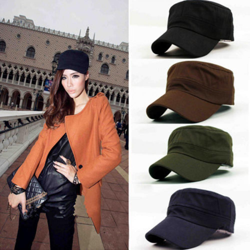 Mũ lưỡi trai cotton màu trơn phong cách quân đội cổ điển tùy chỉnh thời trang cho nam và nữ