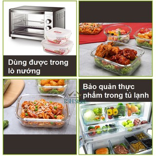 Hộp thủy tinh Lock&Lock Ovenglass chịu nhiệt cao dung tích từ 300ml đến 2L