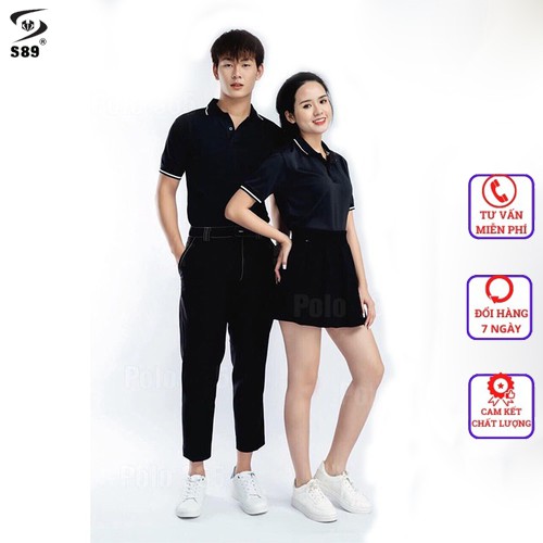 Áo phông nam nữ T-MAX có cổ , ngắn tay chất vải thun cotton