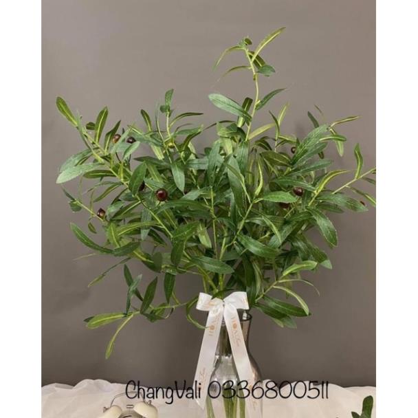 Cành oliu giả dài 95cm kèm quả decor