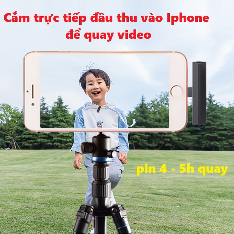 Micro cài áo không dây FOVOCE F1 quay video, livestream trên Iphone qua sóng bluetooth và sóng 2.4G