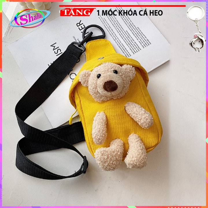 Túi Đeo chéo Dạo phố Gấu giấu trong nhiều màu Shalla K501 Tặng móc khóa cá heo