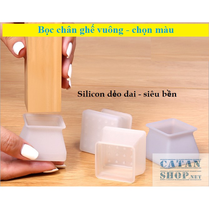 [Giá sỉ 1.900đ ] Vỏ bọc chân bàn ghế silicon dày hình vuông, miếng silicon dày bọc chân bàn ghế chống trượt