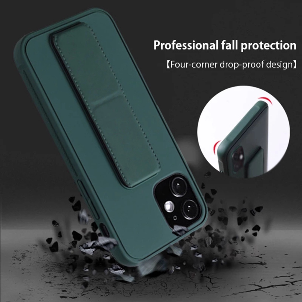Ốp điện thoại TPU nhám màu trơn có dây đeo cổ tay làm giá đỡ cho Iphone 12 pro max /12 / 12 mini /11 Pro Max