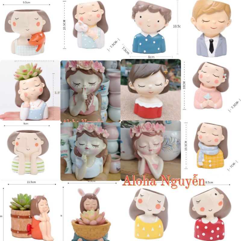 Chậu người trồng cây.tặng kèm sen đá.bao bể.